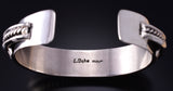 Silver Navajo Handmade Mountains Men's Bracelet by Leander Tahe 5J29T