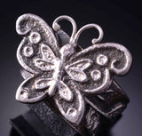 Size 8-1/2 Silver Navajo Tufacast Butterfly Love Ring by Darryl Dean Begay 5B19Y