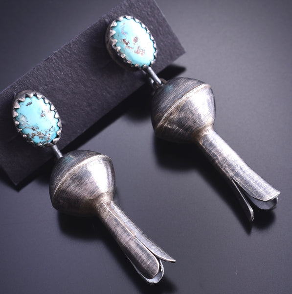 Silver & Navajo Squash Blossom Bottom Earrings by Shirley Lee 3J16S