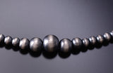 16" Silver Handstrung Graduated (3-6mm) Navajo Pearls Necklace 6H25R