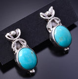 Silver & Turquoise Navajo Loops Top Earrings by Rita Largo 3J16H