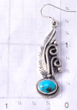 Silver & Turquoise Navajo Eagle Feathers Earrings by Genevieve Francisco 6D07X