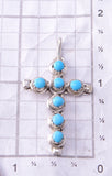 Silver & Turquoise Zuni Handmade Cross Pendant by David Kaamesee 3F19D