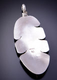 Silver Navajo Handmade Eagle Feather Pendant by Aaron Davis 3D06M