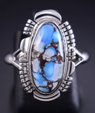 Size 6-3/4 Silver & Golden Hills Turquoise Navajo Ring by Antoinette Martinez 5L26V