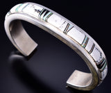 Silver Multistone Navajo Inlay Bracelet by Rick Tolino 5L20C