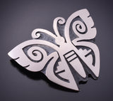 Silver Hopi Handmade Butterfly Pendant by Trinidad Lucas 4E27L