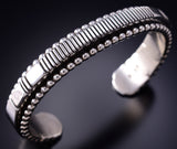 Preowned Silver Navajo Handstamped Bracelet by Johnathan Nez 6F09P
