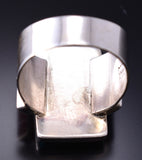 Size 8-1/2 Silver & Turquoise Multistone Zuni Inlay Sunface Ring Don Dewa 6H31K