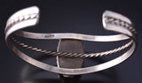 Silver & Turquoise Navajo Handmade Open Face Bracelet by Ravis Henry 5L10C