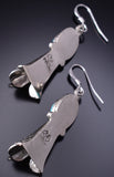 Silver & Turquoise Navajo Squash Ends Earrings by Sharon McCarthy 6D09G