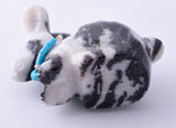 White and Black Marble Zuni Fetish - Rabbit by Alvert Lamy 5L09F