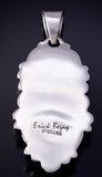 Silver & Golden Hills Turquoise White Buffalo Navajo Pendant - Erick Begay 5H03H