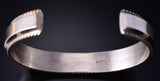 Vintage Silver & Denim Lapis Navajo Inlay Bracelet stamped F 5G28Y