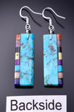 Turquoise Multistone Santo Domingo Handmade Earrings by Mary Louise Tafoya 3G07S