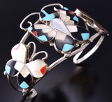 Silver & Turquoise Multistone Zuni Inlay Butterfly Bracelet Allison Dishta 5L20Y