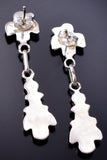 Silver & Turquoise Zuni Petit Point Birds Earrings by Herbert Lastiyano 6D09N
