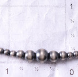 16" Silver Handstrung Graduated (3-6mm) Navajo Pearls Necklace 6H25R