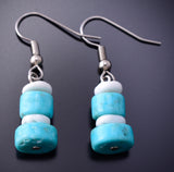 Silver & Turquoise Multistone Santo Domingo Stacked Earrings Randy Garcia 3K09S