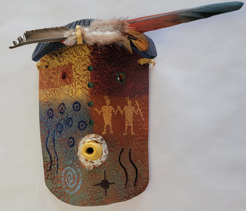 Navajo Pottery - Yei Bi Chei Mask - by David John - 4L05A
