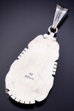 Silver & White Buffalo Turquoise Navajo Handmade Pendant Samuel Yellowhair 6E14V