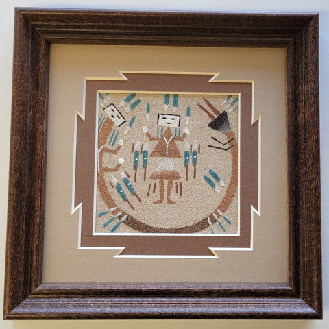 Navajo Sand Painting by Johnny Benally 7x7 - 4D10H