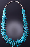 Vintage 28" Kingman Turquoise Nugget Navajo Necklace 3K31Q