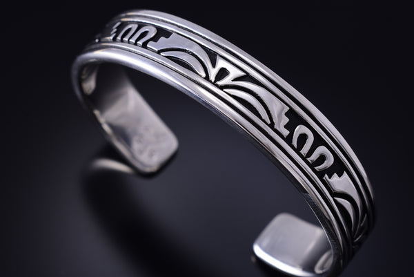 Vintage Silver Navajo Handmade Beauty Design Bracelet by Steven Begay 5G12E