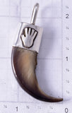 Silver Bear Claw "We were here" Navajo Handmade Pendant by Erick Begay 5G12X