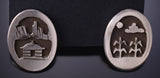 Silver Navajo Beauty Way and Land Earrings by Ravis Henry 6D20R