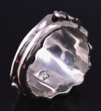 Size 11-1/2 Silver & Turquoise Navajo Men's Ring by Genevieve Francisco 5J29C