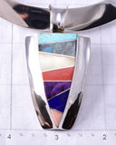 Vintage Silver Multistone Laguna Pueblo Inlay Necklace Set - Frank Carillo 6F09F