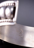 Navajo Silver Scalloped Design Bracelet by Thomas Charley 6K28D
