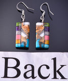 Santo Domingo Handmade Turquoise Multistone Mosaic Earrings by Mary Tafoya 4J02F