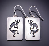 Hopi Earrings by Timothy Mowa - Kokopelli Design 3E18M