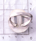 Size 8-3/4 Silver & White Buffalo Turquoise Round Ring 4A04E