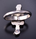 Vintage Size 5-3/4 Silver & Turquois Petit Point Zuni Ring 4M16Z