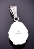 Silver & White Buffalo Turquoise Navajo Pendant by Samuel Yellowhair 3G03V