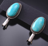 Traditional Navajo Turquoise Squash Blossom Earrings 6K02L
