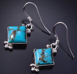 Silver & Turquoise Navajo Dangle Earrings by Sharon McCarthy 5G18C