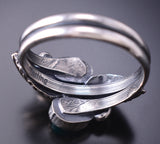 Size 8-3/4 Silver & Turquoise Navajo Feathers Ring by Harry B. Yazzie 6D28W