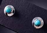 Silver & Turquoise Navajo Handmade Post Earrings 3H02Z