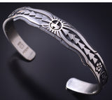 Silver Hopi Kachina Land Handmade Bracelet by Gerald Lomaventema 5H25H
