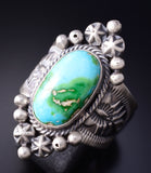 Size 8 - Silver & Sonoran Gold Turquoise Navajo Handmade Ring by Daniel Benally 5L13Y