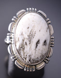 Size 6 Navajo Handmade White Buffalo Ring By Norvin Johnson 6K26Y