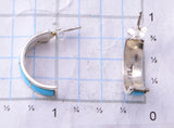 Simple and Elegant Turquoise Inlay Hoop Earring by Claresse Kylestewa 3E18Q