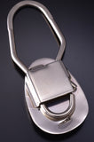 Silver Navajo Handstamped Flowers Navajo Key Ring 5B14G