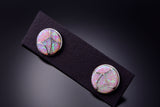Fiery Opal stud earrings by Delorna Lehi Zuni handmade 3E18P