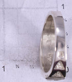 Size 13-1/4 Silver & White Buffalo Turquoise Navajo Inlay MENS Ring Rick Tolino 5L05V