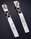 Silver & Spiny Oyster Shell Zuni Inlay Long Earrings by Kayla Concho 5G16Q